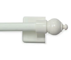 White Round End Curtain Rod, (16" - 28")
