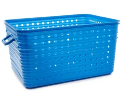 Blue Cutout Dots Storage Basket, (22")