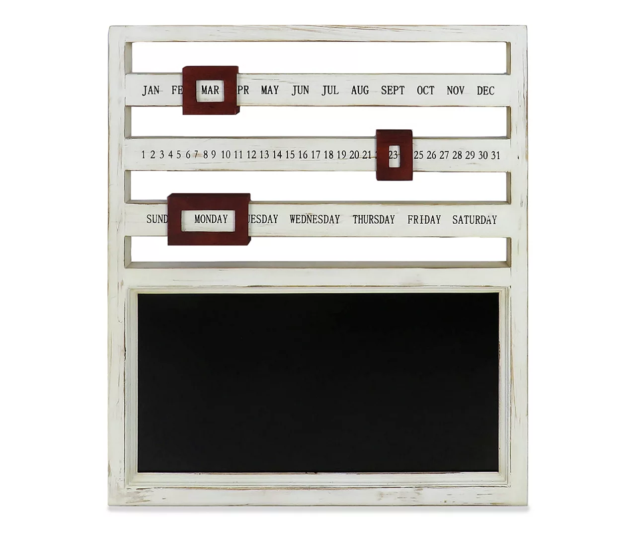 Wooden Sliding Calendar & Chalkboard