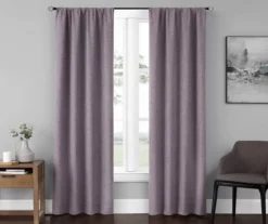 Anya Plum Blackout Rod Pocket Curtain Panel Pair, (84")
