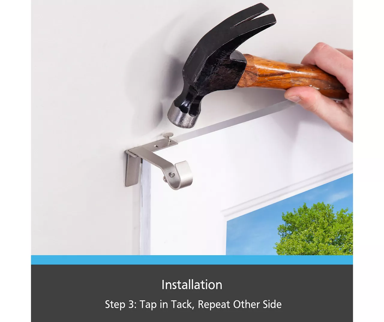 Brushed Nickel Fast Fit No Measure Curtain Rod Brackets, 2-Pack - Image 6