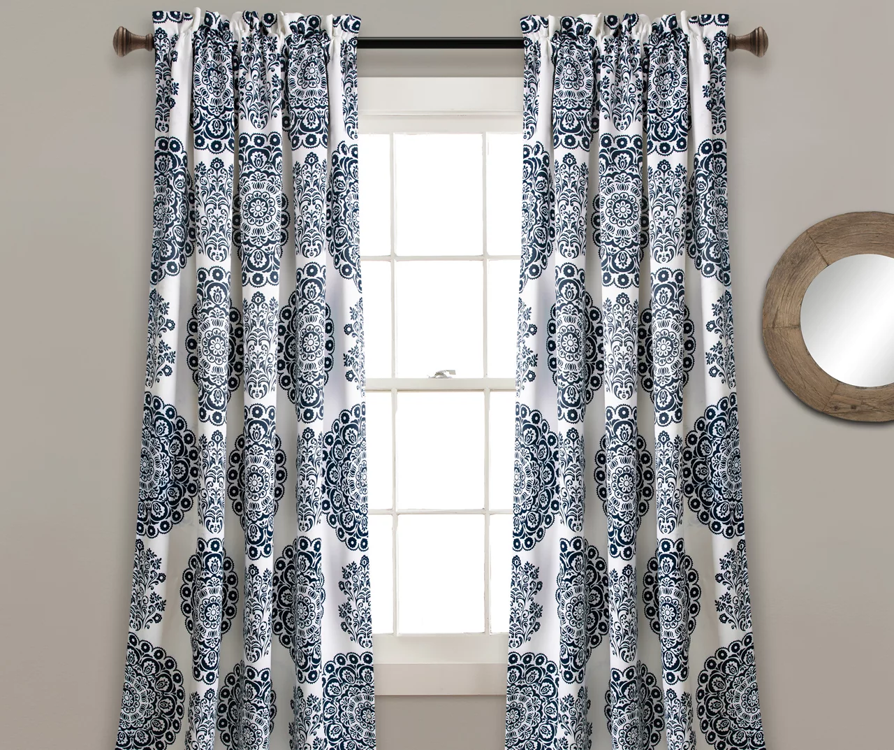 Evelyn Medallion Room-Darkening Rod Pocket Curtain Panel Pair - Image 6