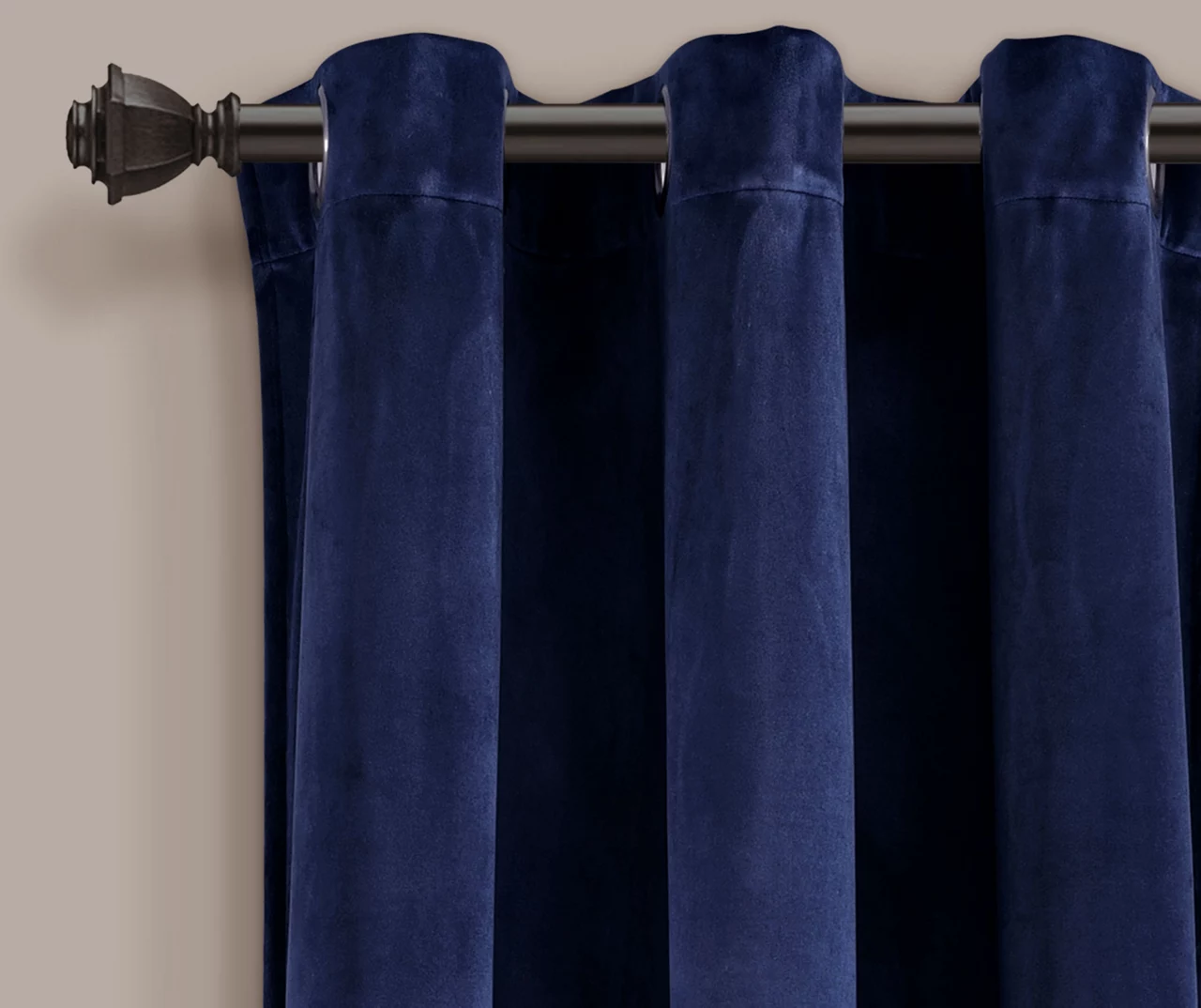Prima Velvet Navy Room-Darkening Grommet Curtain Panel Pair, (84") - Image 2