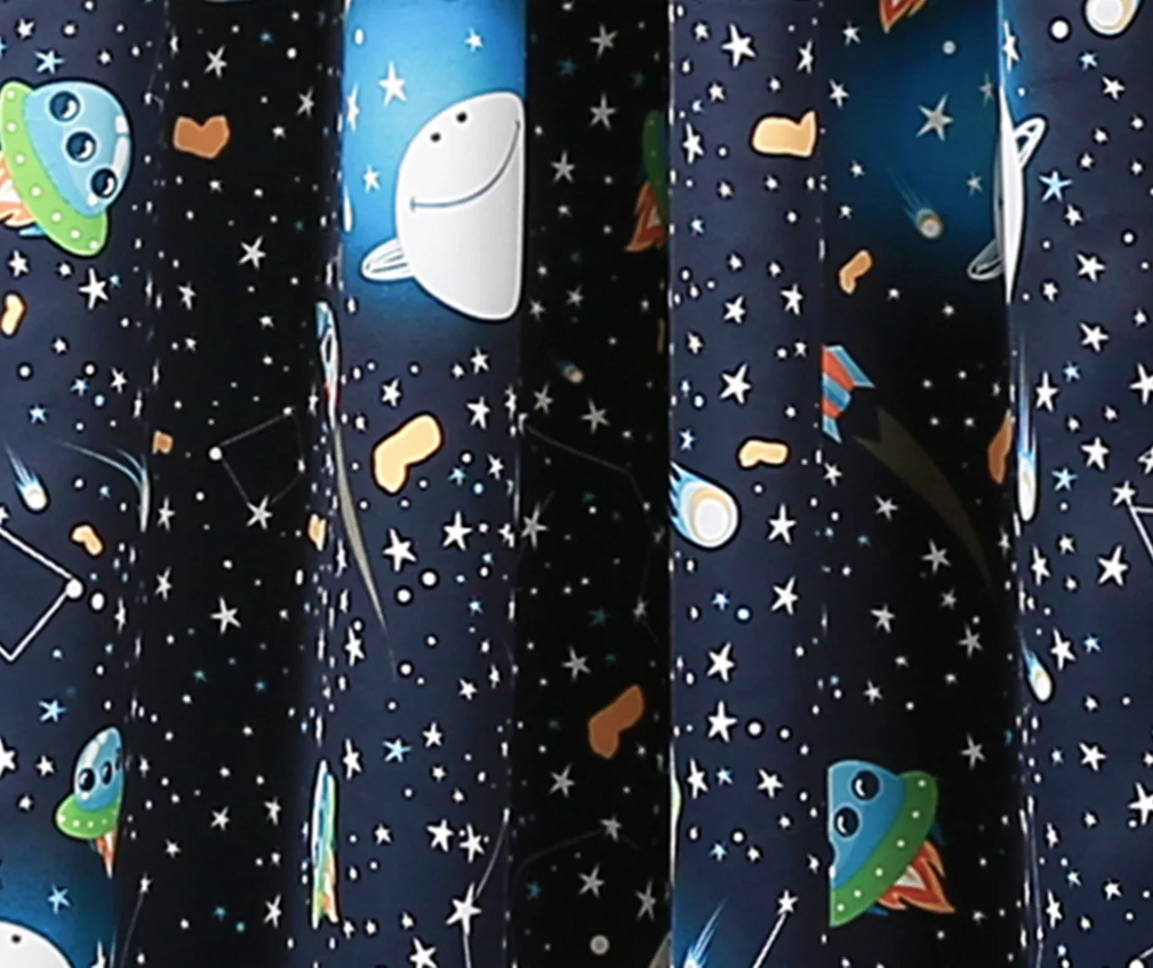 Universe Navy Room-Darkening Rod Pocket Curtain Panel Pair, (84") - Image 3