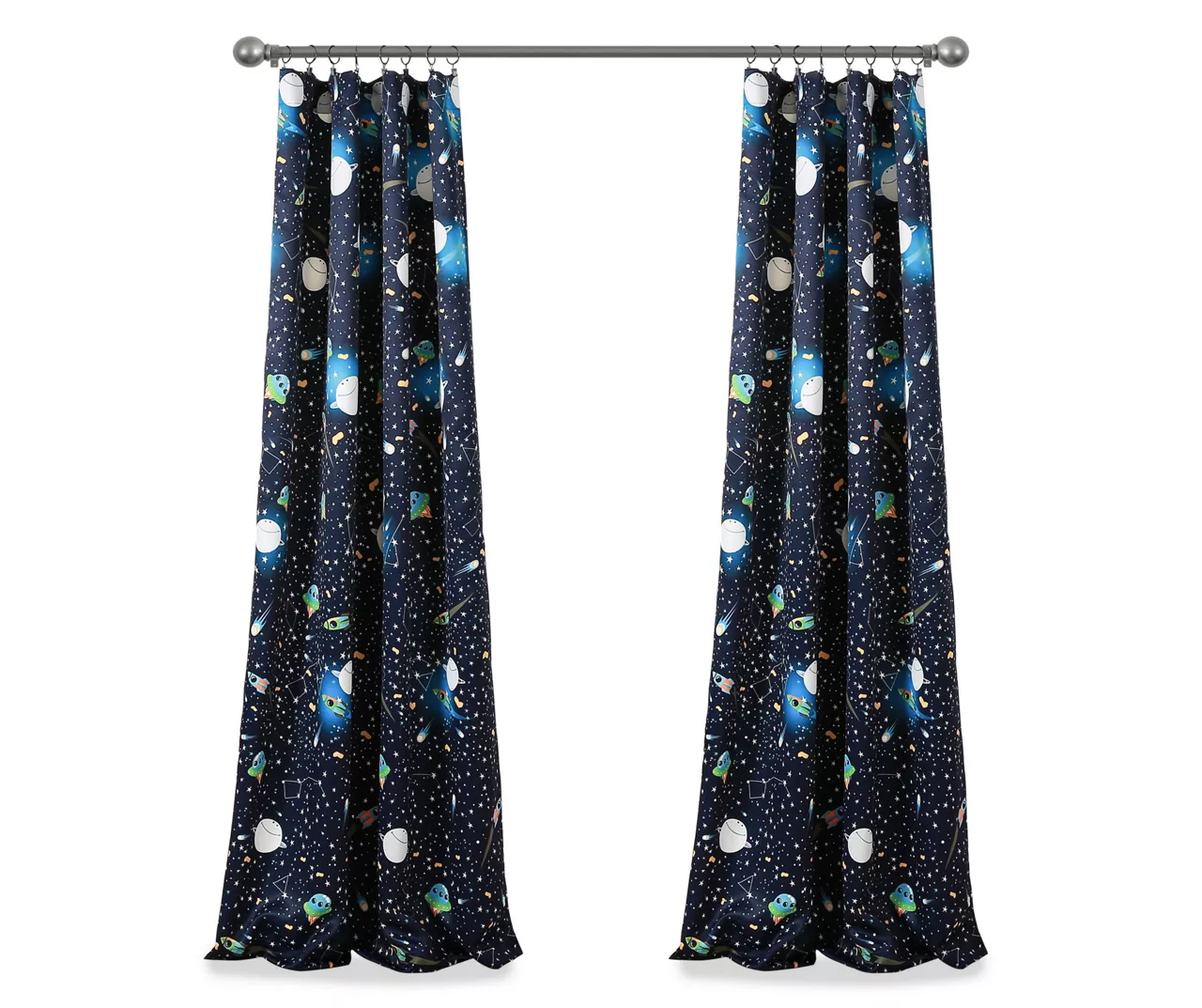 Universe Navy Room-Darkening Rod Pocket Curtain Panel Pair, (84") - Image 7