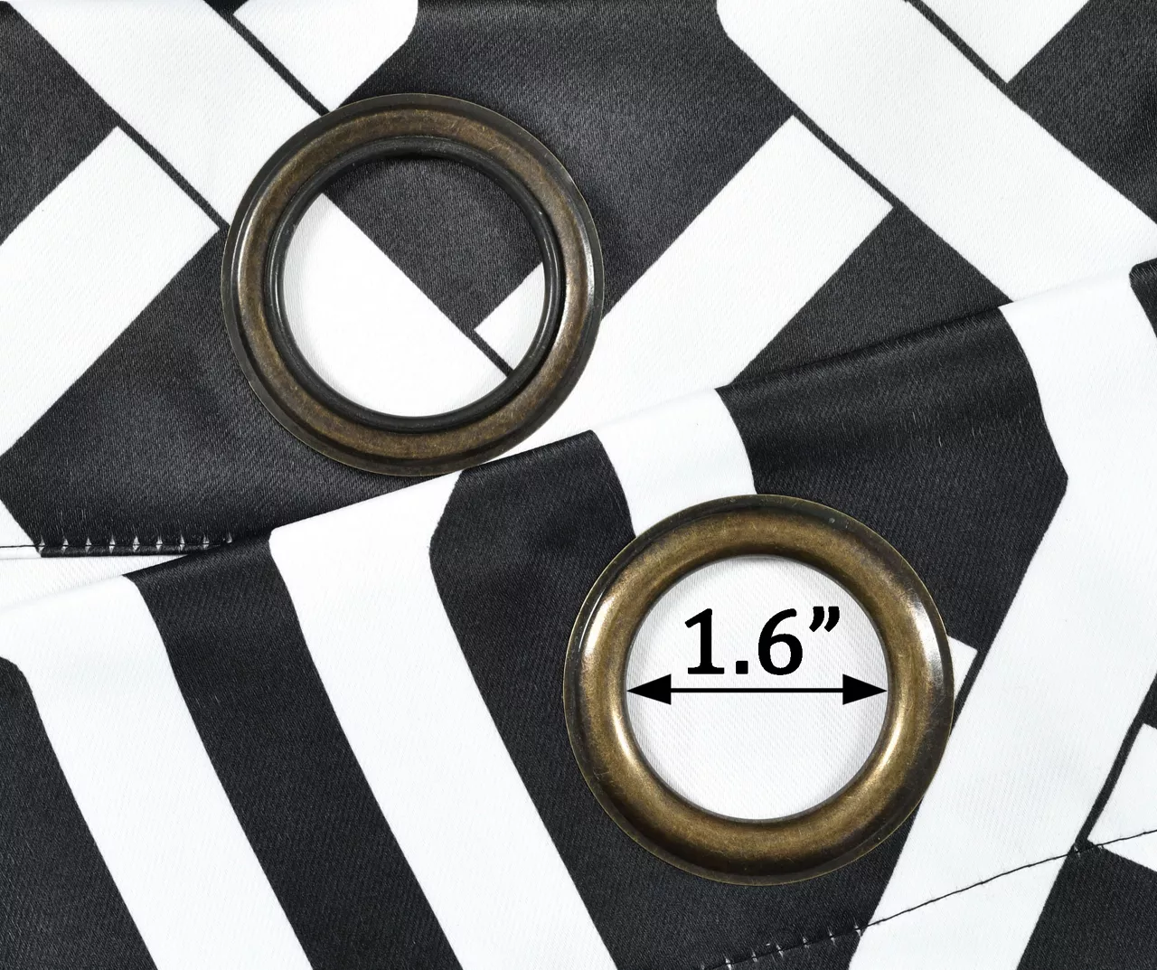 Edward Trellis Black Room-Darkening Grommet Curtain Panel Pair, (84") - Image 6