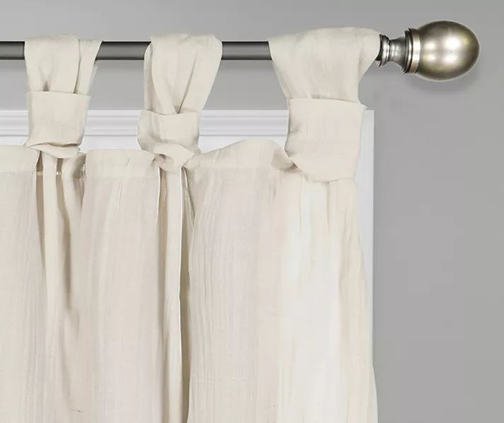 Priya Natural Semi-Sheer Tab Top Curtain Panel, (84") - Image 2