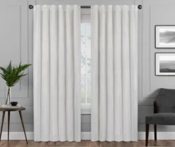 Harper Snow Velvet Blackout Rod Pocket Curtain Panel, (108")