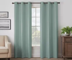 Martina Blue Blackout Grommet Curtain Panel, (108")