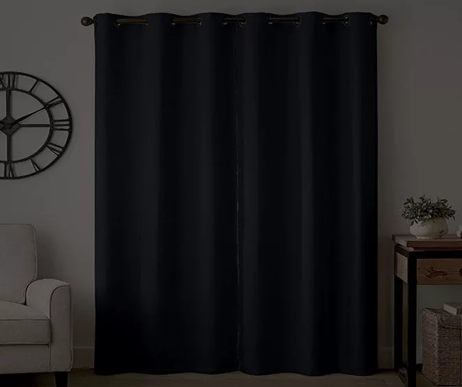 Gabriella Indigo Blackout Grommet Curtain Panel, (63") - Image 6