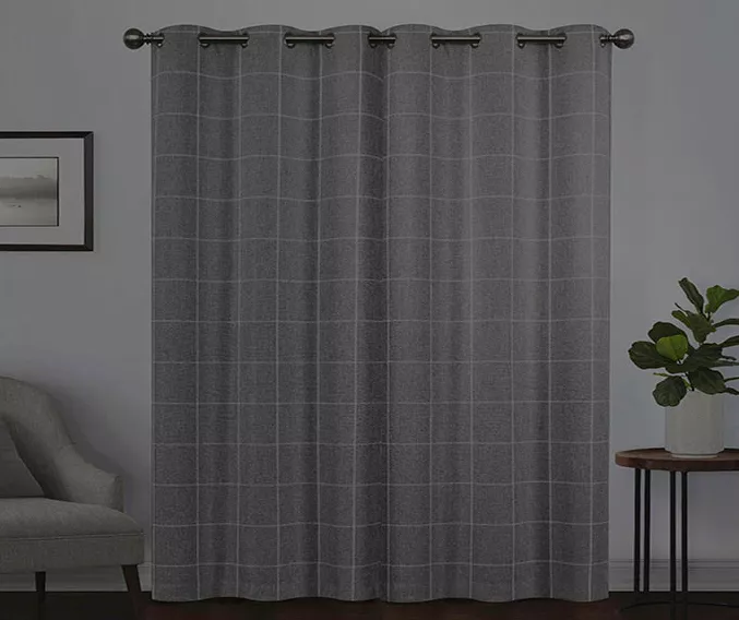 Peconic Gray Blackout Grommet Curtain Panel, (63") - Image 6