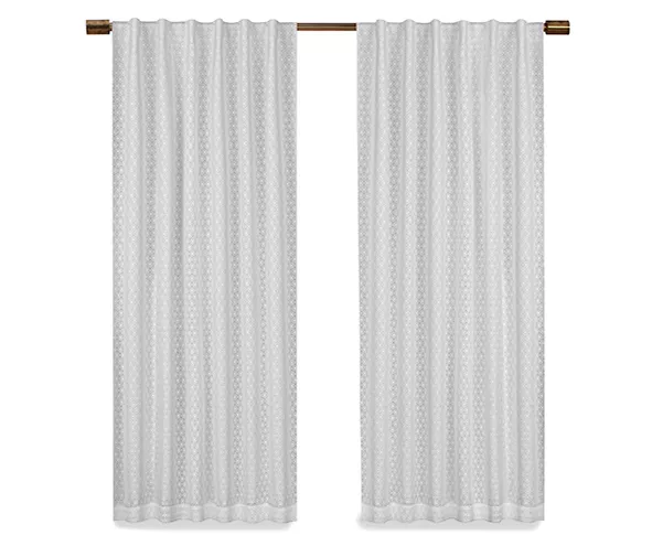 Nora Crochet White Blackout Rod Pocket Curtain Panel, (95") - Image 4