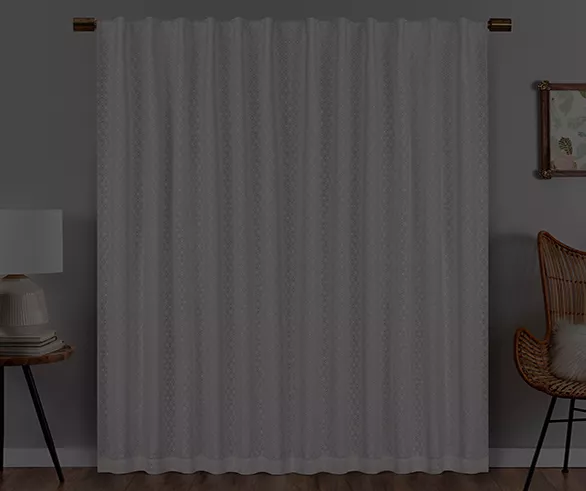 Nora Crochet White Blackout Rod Pocket Curtain Panel, (95") - Image 6