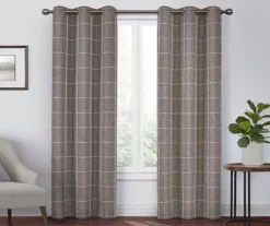 Peconic Chocolate Blackout Grommet Curtain Panel, (84")