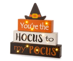 "Hocus To My Pocus" LED Block Tabletop Decor