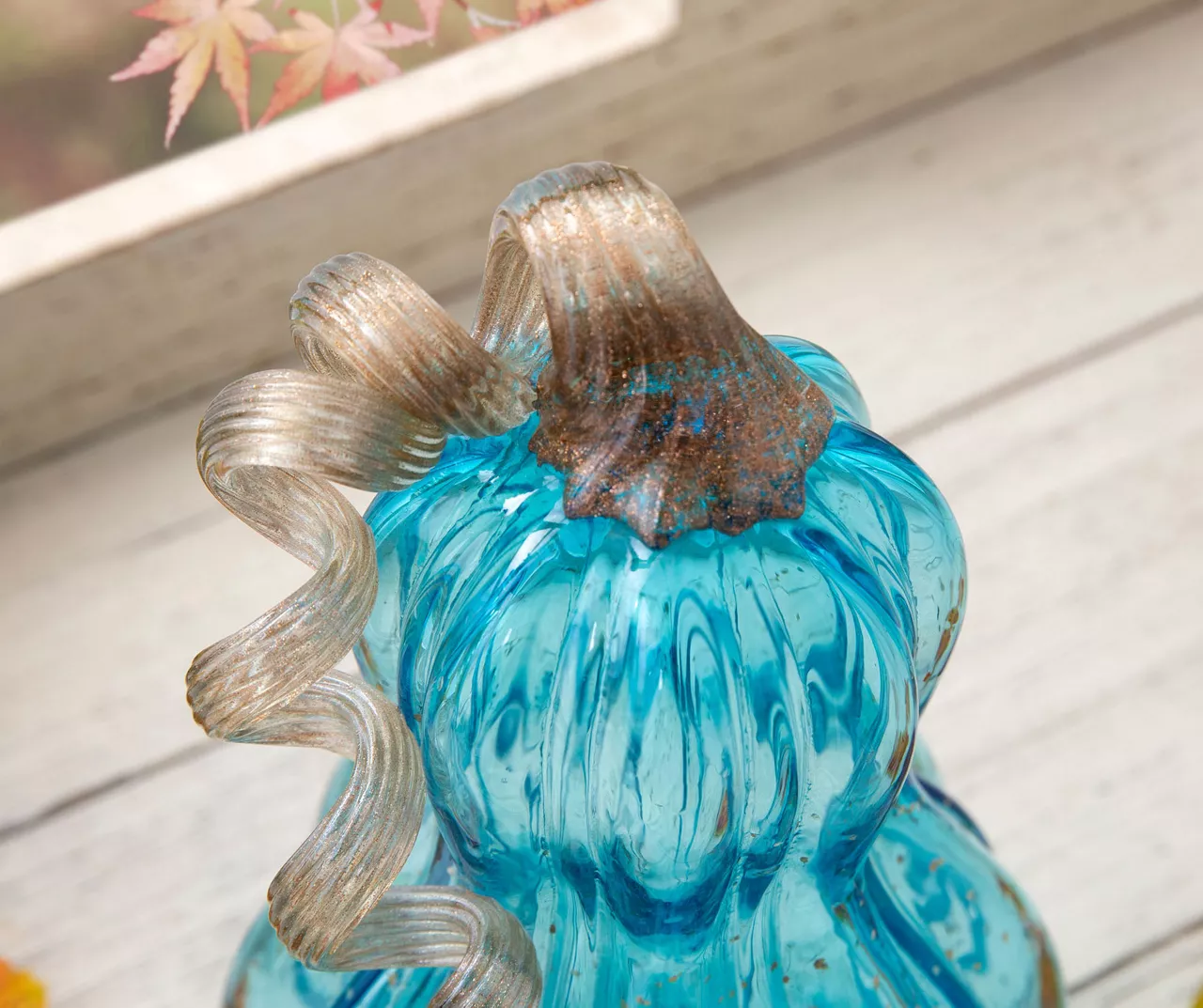 Blue Speckled Glass Gourd - Image 4