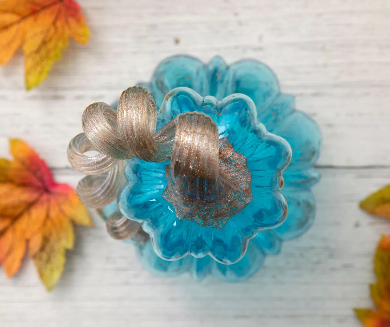 Blue Speckled Glass Gourd - Image 5