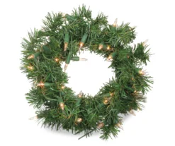 10" Deluxe Windsor Pine Light-Up Wreath