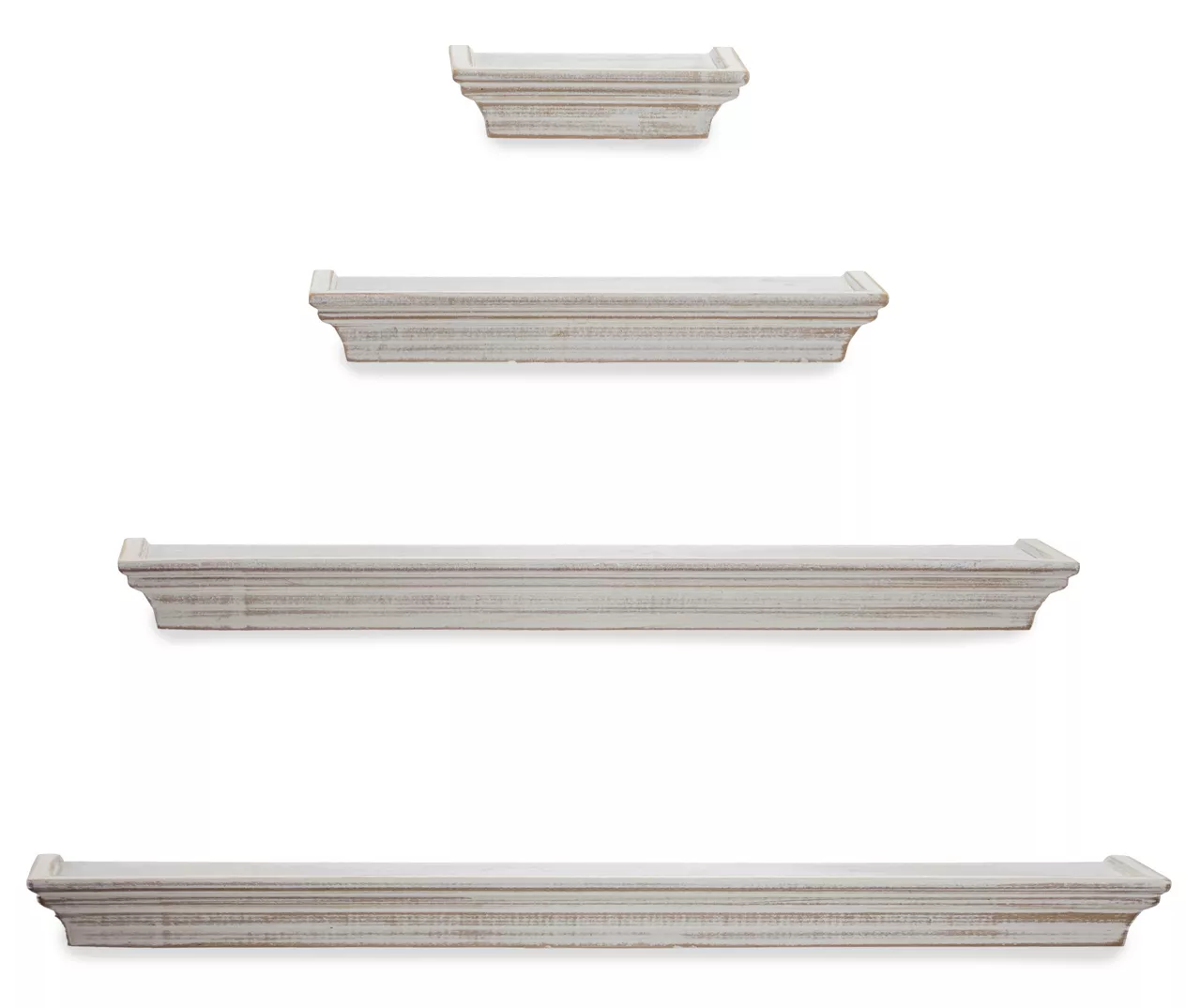 White Crown Molding 4-Piece Floating Shelves Set - Image 5