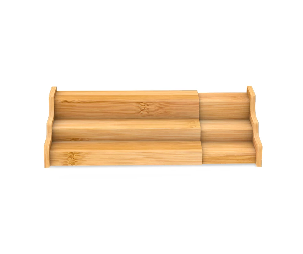 Expandable Bamboo Wood 3-Tiered Shelf - Image 2