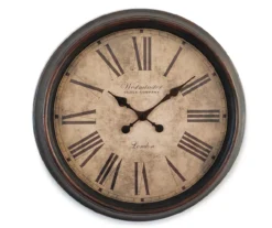 Brown Mahogany Antiqued Wall Clock