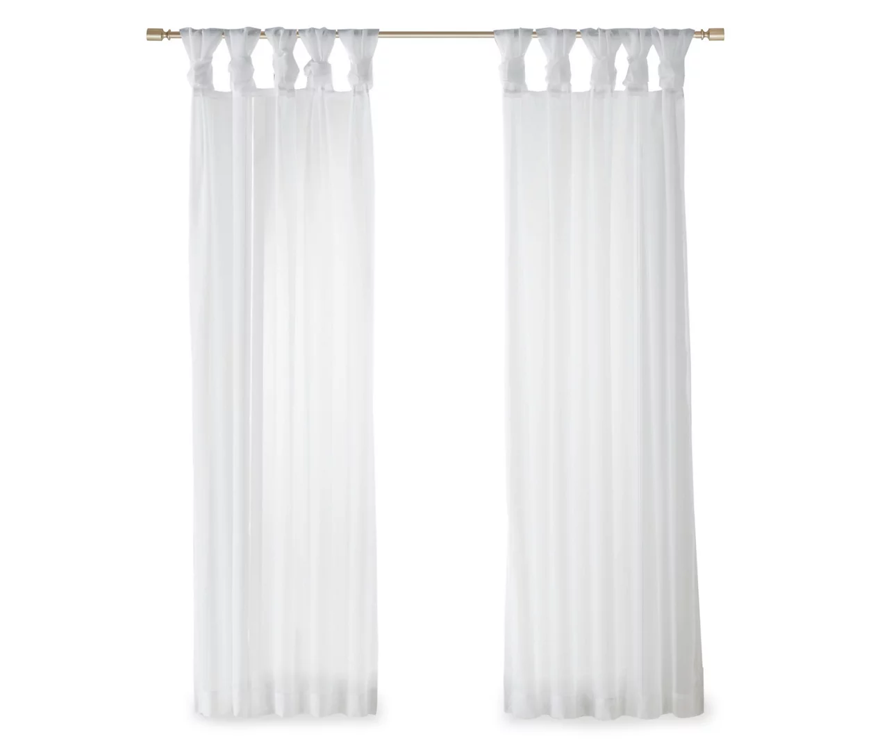 Persis White Voile Sheer Twisted Tab Curtain Panel Pair, (63") - Image 5