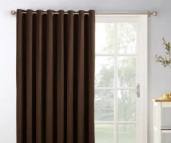 Loretta Chocolate Blackout Grommet Curtain Panel, (84")