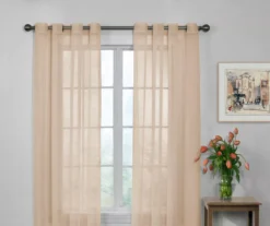 Curtain Fresh Latte Sheer Grommet Curtain Panel, (108")