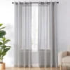 Curtain Fresh Light Gray Sheer Grommet Curtain Panel, (63")