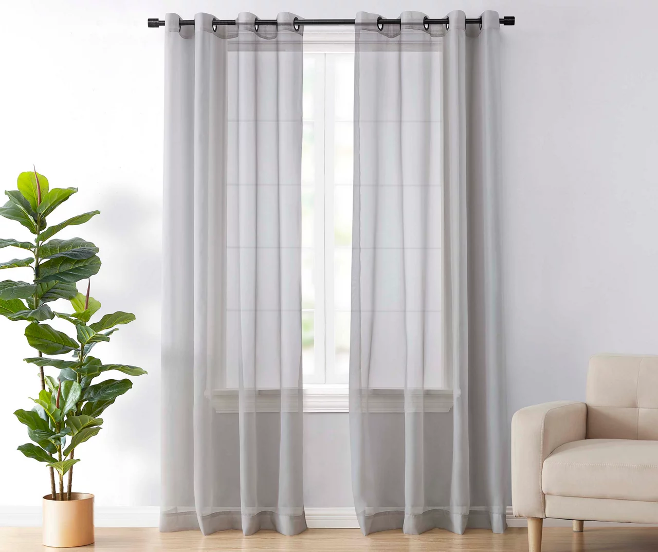 Arm & Hammer Curtain Fresh Sheer Grommet Curtain Panel - Image 2