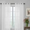 Curtain Fresh White Sheer Grommet Curtain Panel, (84")