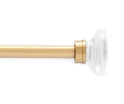 Audrey Burnished Brass 5/8" Steel Decorative Curtain Rod, (36" - 66")