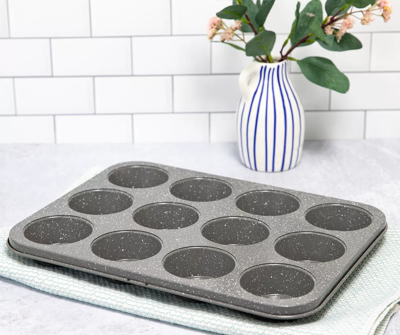 Gray Speckled 12-Cup Muffin Pan - Image 2