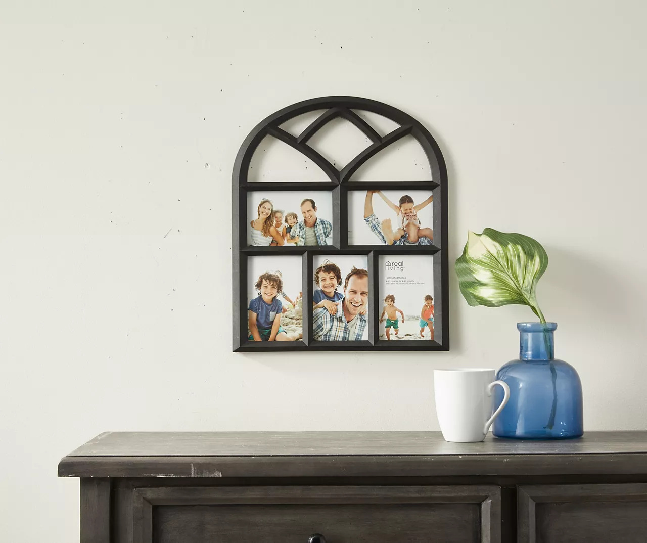 Black Arch 5-Opening Collage Picture Frame, (4" X 6") - Image 3