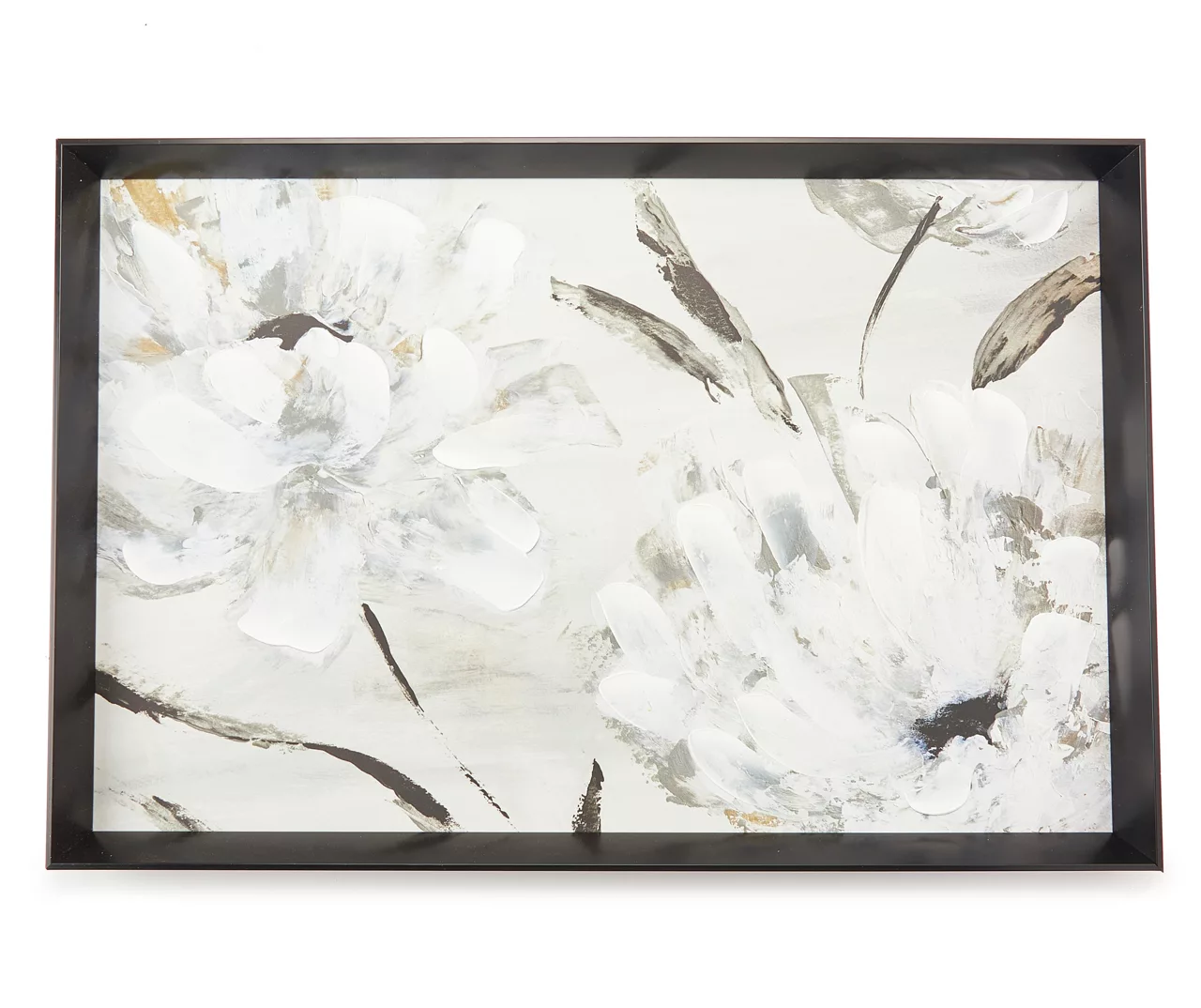 Gray Floral Framed Canvas