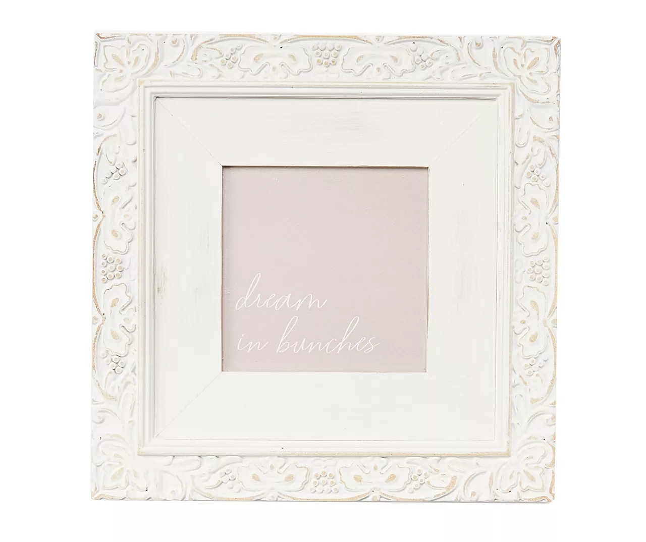 "Dream In Bunches" White & Gray Ornate Framed Wall Plaque