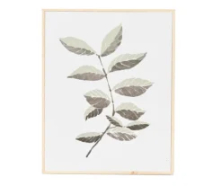 White & Green Botanical 1 Framed Wall Plaque