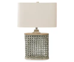 Gray Basketweave Deondra Table Lamp