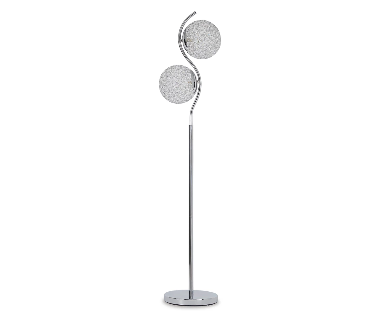 Silver-Finish & Clear Winter Ball Floor Lamp - Image 2