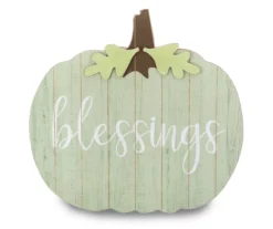 "Blessings" Green Pumpkin Hanging Wall Decor