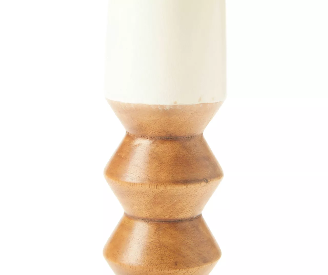 Brown & Beige 2-Tone Ripple-Pillar Candle Holder, (16") - Image 3