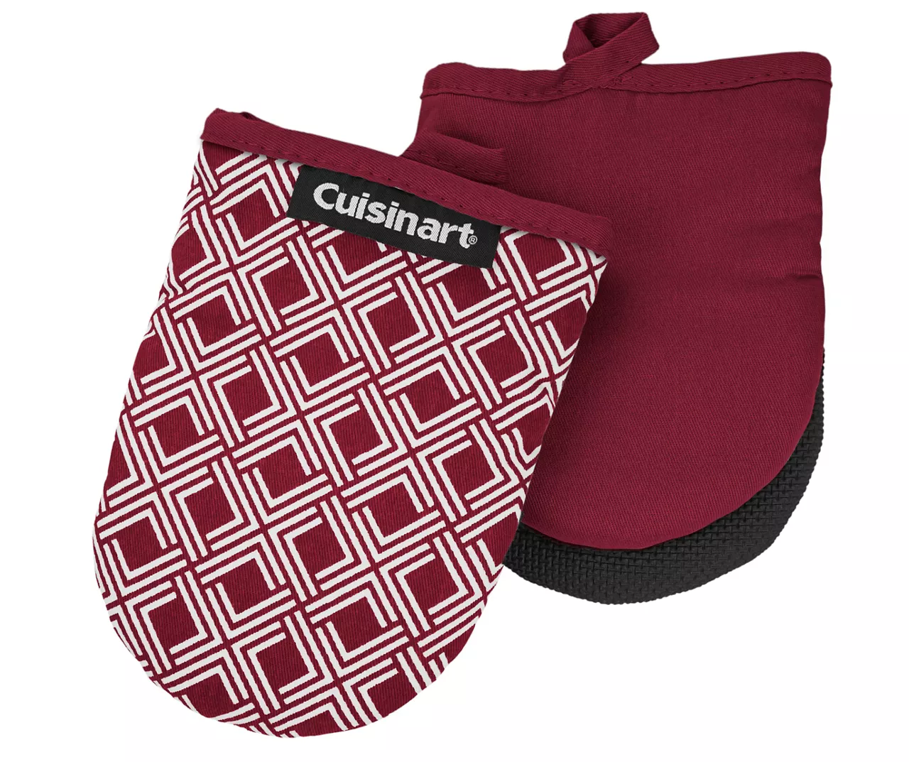 Cuisinart Red Dahlia & White Geometric Mini Oven Mitt, 2-Pack