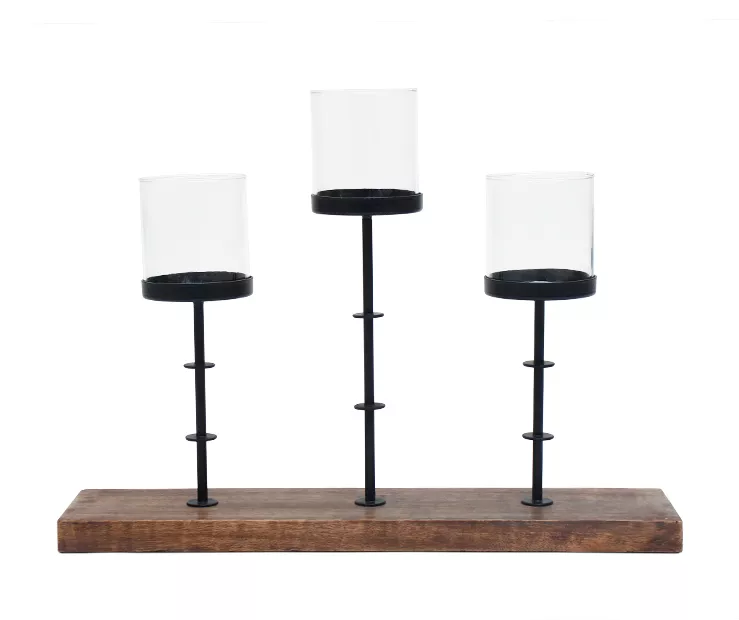 Black & Brown 3-Tier Votive Holder