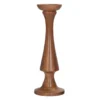 Walnut Brown Curved Pillar Candle Holder, (16")