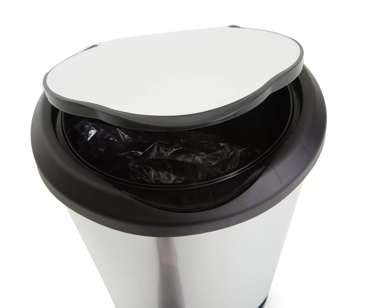 Curver Tondo Stainless Silver Step-On 12.5 Gallon Waste Can - Image 2