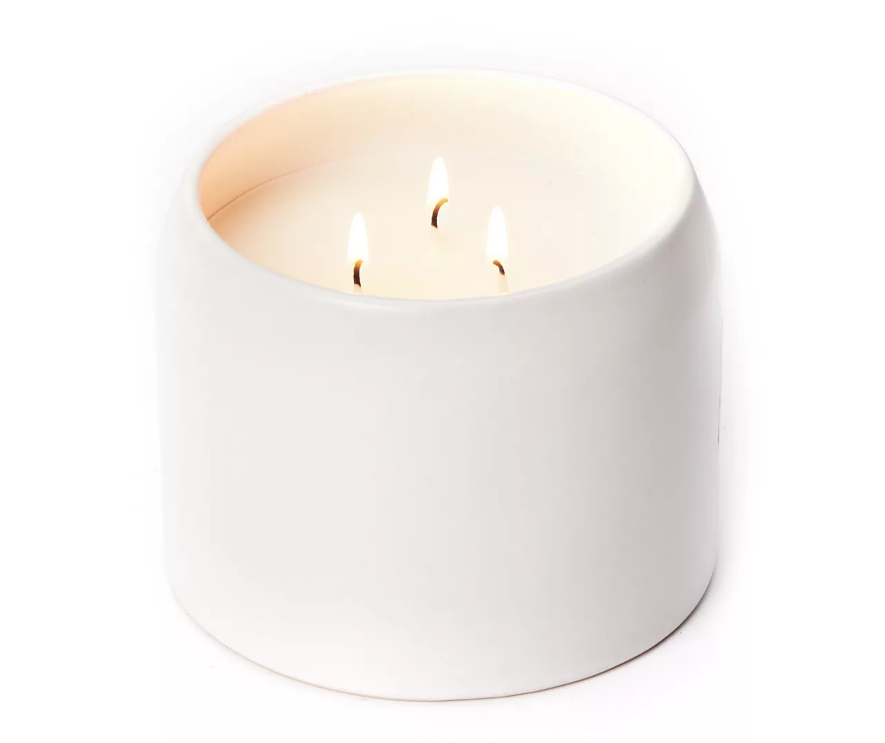 White Cashmere White Matte Ceramic 3-Wick Jar Candle, 19 Oz. - Image 2