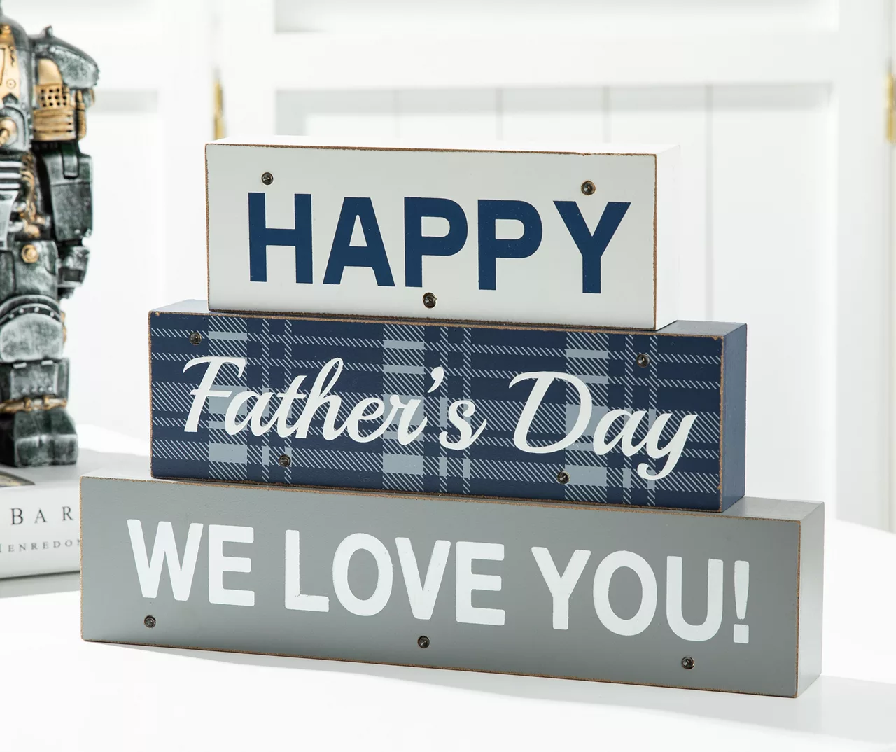"Happy Father's Day" LED Stack Block Tabletop Decor - Image 3