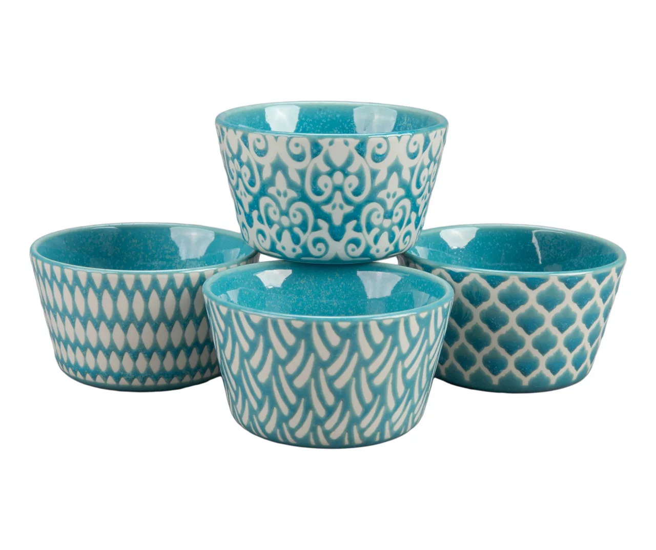 Teal Mirabelle 4-Piece Ramekin Set