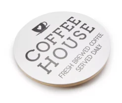 "Coffee House" White & Black Lazy Susan, (12")