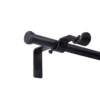 Black 5/8" Double Conversion Curtain Rod Kit, (30"-84")